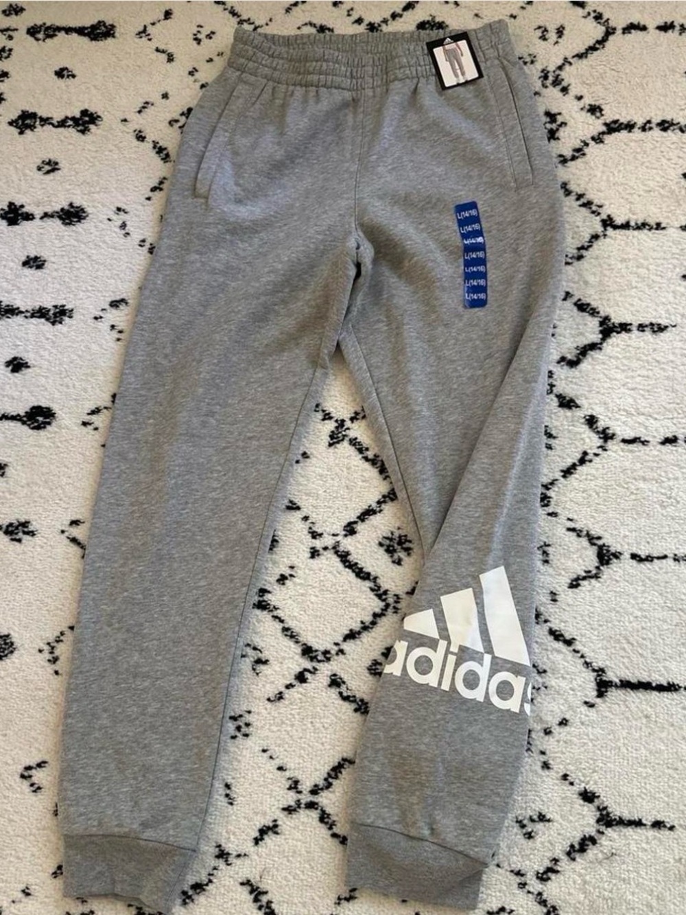 adidas Grey Jogger Sweatpants with White Logo